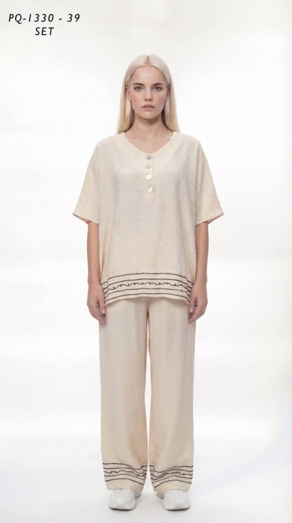Premium Striped Two-Piece Loungewear Set Premium Striped Two-Piece Loungewear Set