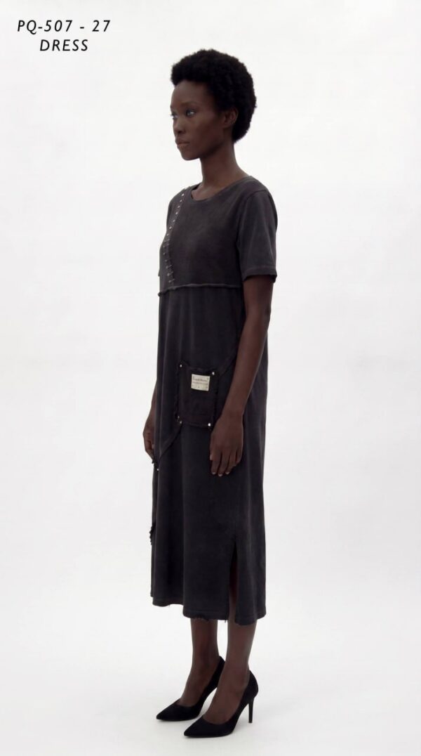 Premium Black T-Shirt Dress with Studded Details Premium Black T-Shirt Dress with Studded Details