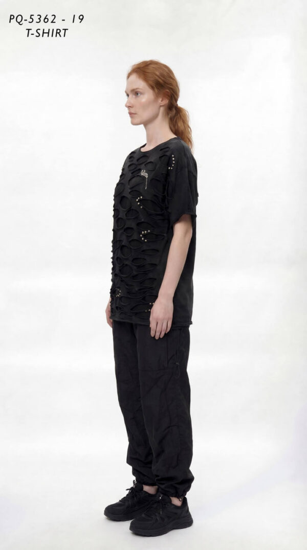 Black Distressed T-Shirt PQ5362 - Wholesale Premium Black Distressed T-Shirt PQ5362 - Wholesale Premium
