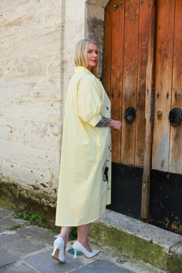 Oversized Dandelion Print Shirtdress Oversized Dandelion Print Shirtdress