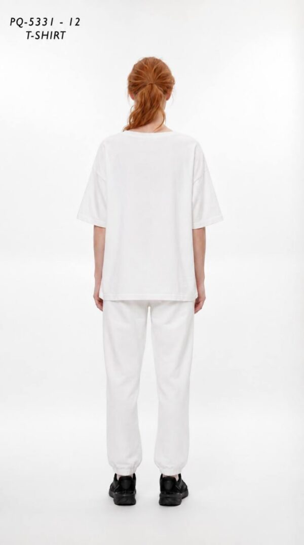 Premium Oversized White T-Shirt with Graphic Sleeve Detail Premium Oversized White T-Shirt with Graphic Sleeve Detail