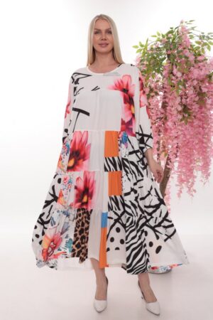 Floral Multi-Pattern Tiered Dress - Wholesale