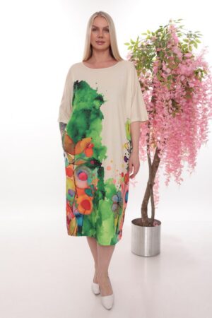 Women's Artistic Floral Print Dress - Premium Wholesale Collection