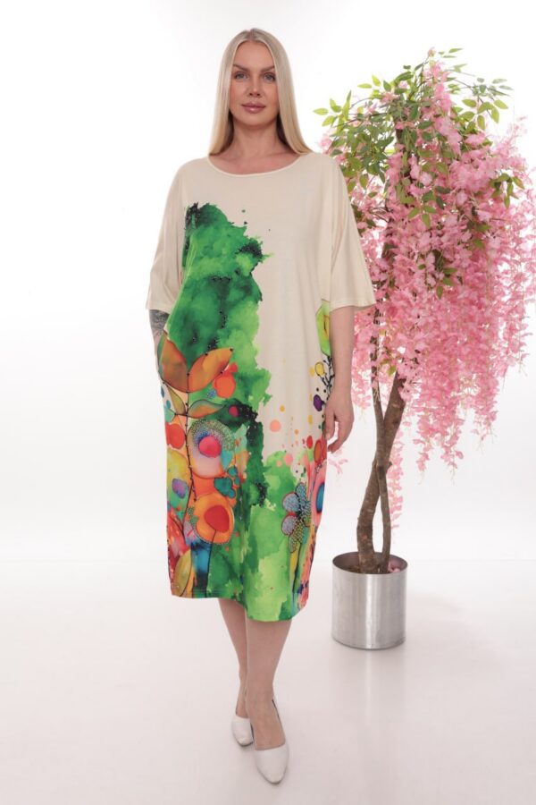 Women's Artistic Floral Print Dress - Premium Wholesale Collection Women's Artistic Floral Print Dress - Premium Wholesale Collection
