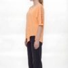 Premium Asymmetric Orange T-Shirt with Decorative Stitching Premium Asymmetric Orange T-Shirt with Decorative Stitching