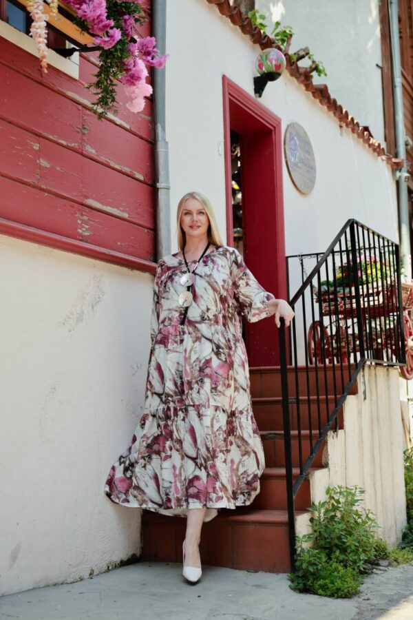 Floral Print Long-Sleeve Dress Floral Print Long-Sleeve Dress