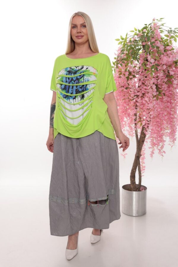 Premium Neon Top with Gray Maxi Skirt Set - Wholesale Premium Neon Top with Gray Maxi Skirt Set - Wholesale