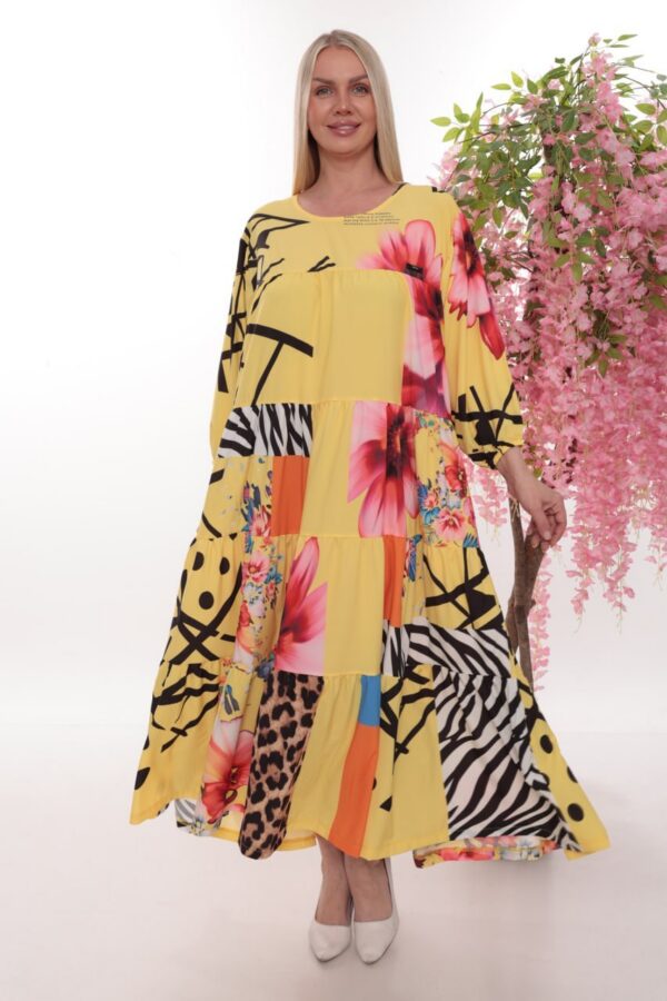Floral Multi-Pattern Tiered Dress - Wholesale Floral Multi-Pattern Tiered Dress - Wholesale