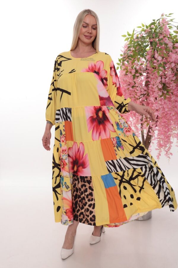 Floral Multi-Pattern Tiered Dress - Wholesale Floral Multi-Pattern Tiered Dress - Wholesale