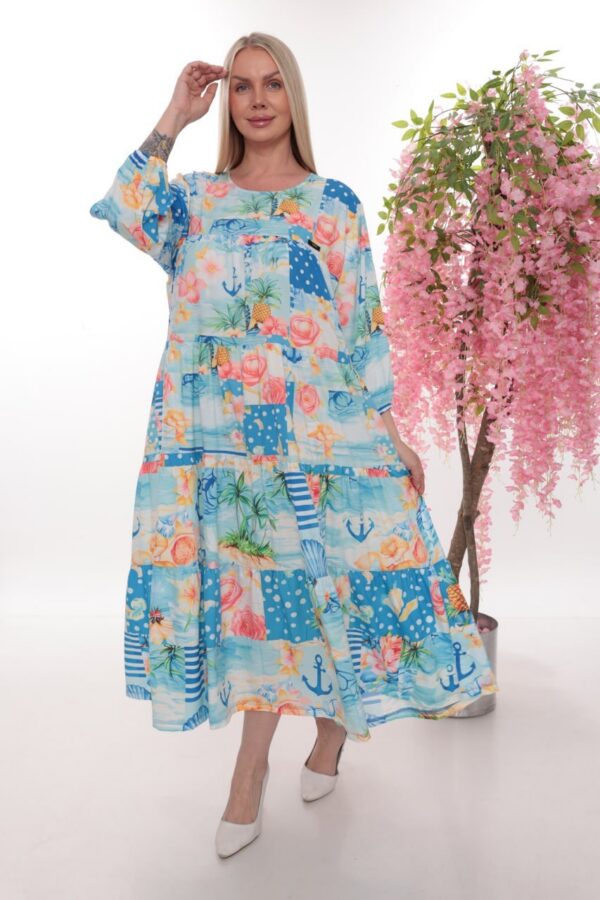 Floral Multi-Pattern Tiered Dress - Wholesale Floral Multi-Pattern Tiered Dress - Wholesale