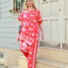 Graffiti Print Sporty Two-Piece Set
