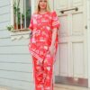 Graffiti Print Sporty Two-Piece Set