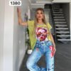 TATU1380 Premium Two-Piece Set - Graphic Top & Designer Jeans TATU1380 Premium Two-Piece Set - Graphic Top & Designer Jeans