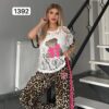 TATU1392 Lace Top with Leopard Print Bottom Set TATU1392 Lace Top with Leopard Print Bottom Set