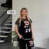 Women's Designer Bear Graphic T-Shirt & Pants Set Women's Designer Bear Graphic T-Shirt & Pants Set