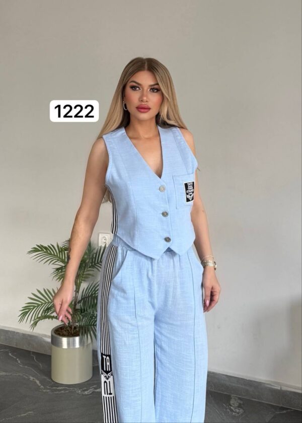 Premium Velvet Crop Vest & Wide-Leg Trousers Set Premium Velvet Crop Vest & Wide-Leg Trousers Set