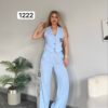 Premium Velvet Crop Vest & Wide-Leg Trousers Set Premium Velvet Crop Vest & Wide-Leg Trousers Set