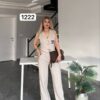Premium Velvet Crop Vest & Wide-Leg Trousers Set Premium Velvet Crop Vest & Wide-Leg Trousers Set
