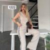 Premium Velvet Crop Vest & Wide-Leg Trousers Set Premium Velvet Crop Vest & Wide-Leg Trousers Set