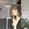 Premium Velvet Crop Vest & Wide-Leg Trousers Set Premium Velvet Crop Vest & Wide-Leg Trousers Set