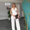 Premium Velvet Crop Vest & Wide-Leg Trousers Set Premium Velvet Crop Vest & Wide-Leg Trousers Set