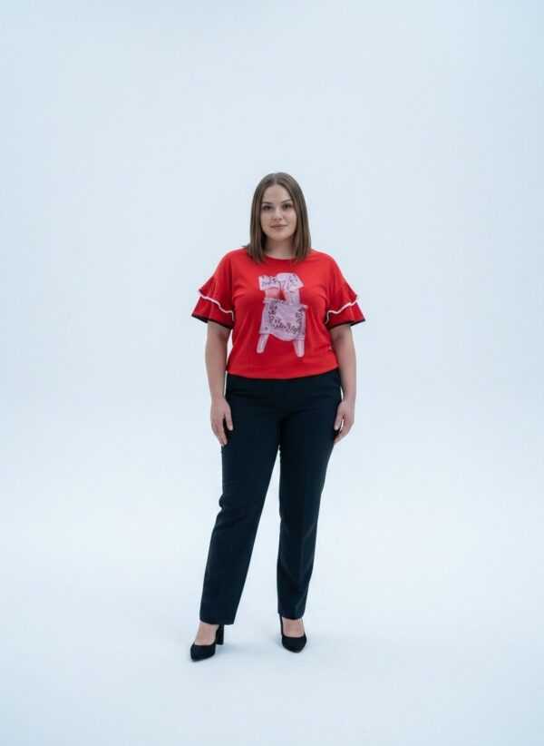 Premium Red Ruffle Blouse - Wholesale Fashion Premium Red Ruffle Blouse - Wholesale Fashion