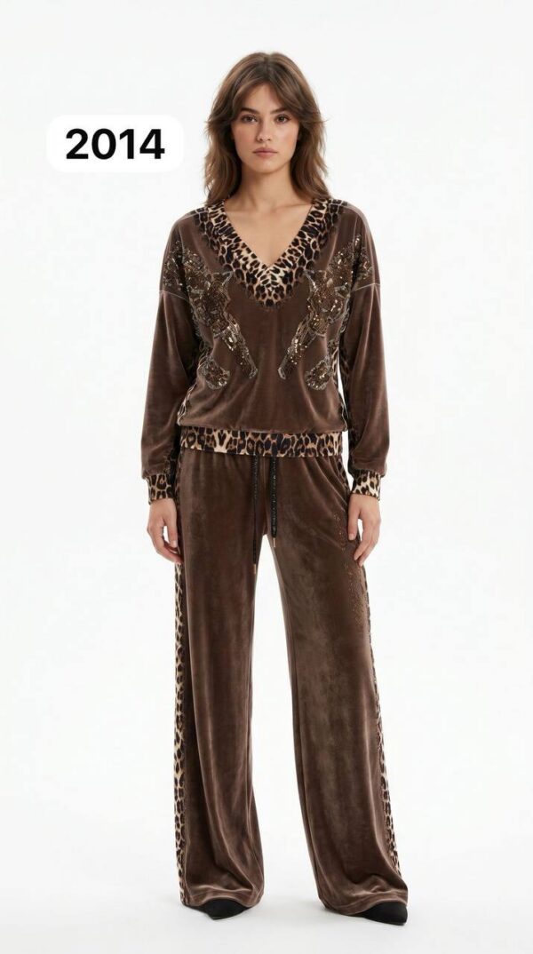 TATU2014 Velvet Leopard Print Tracksuit Set TATU2014 Velvet Leopard Print Tracksuit Set