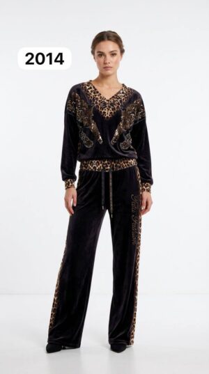 TATU2014 Velvet Leopard Print Tracksuit Set TATU2014 Velvet Leopard Print Tracksuit Set