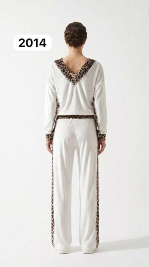 TATU2014 Velvet Leopard Print Tracksuit Set