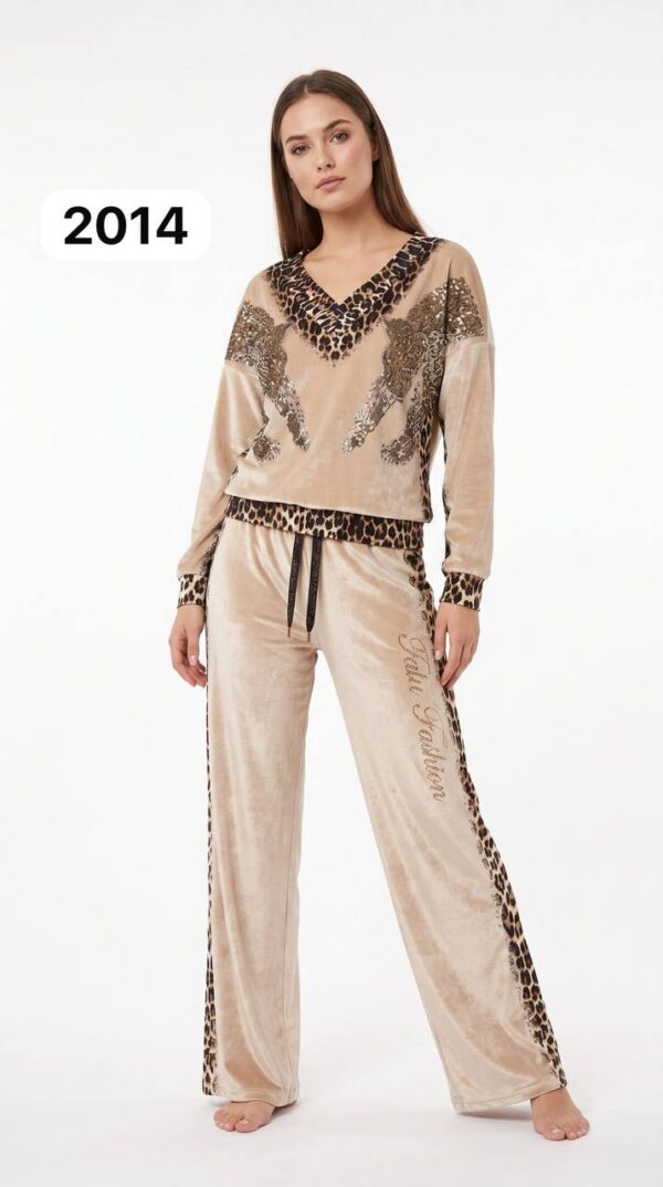 TATU2014 Velvet Leopard Print Tracksuit Set TATU2014 Velvet Leopard Print Tracksuit Set