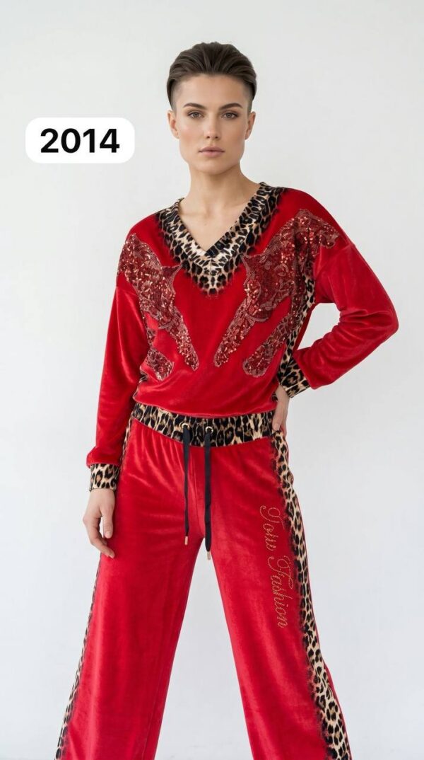 TATU2014 Velvet Leopard Print Tracksuit Set TATU2014 Velvet Leopard Print Tracksuit Set