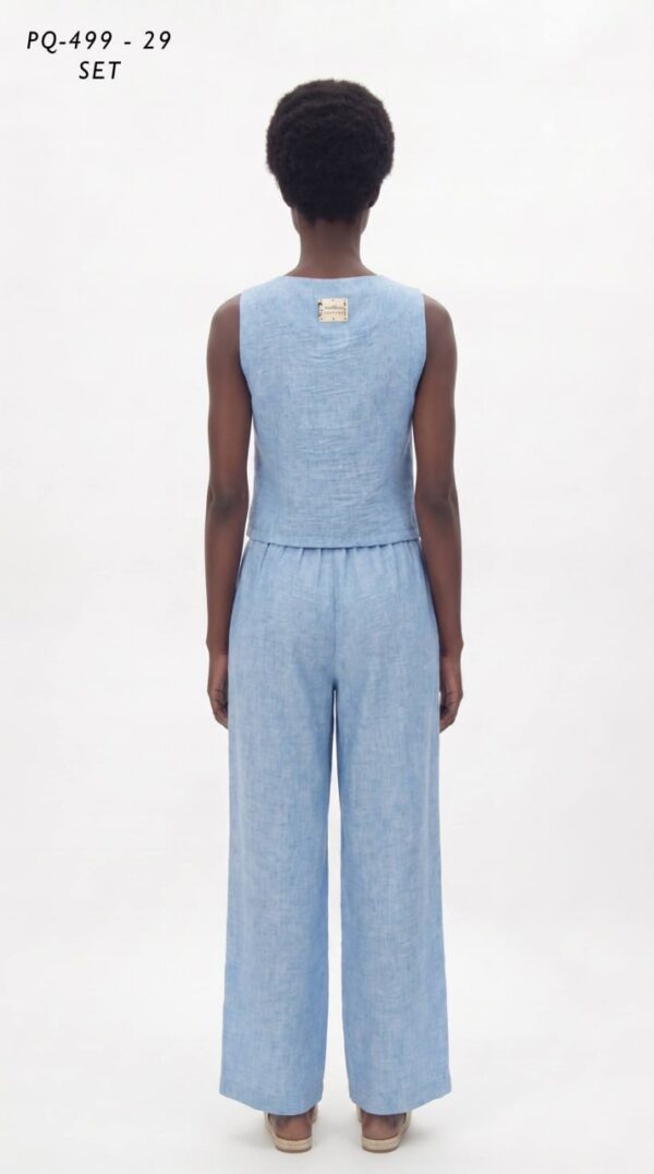 Premium Linen Two-Piece Set - Professional Tank Top & Wide-Leg Pants