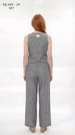 Premium Linen Two-Piece Set - Professional Tank Top & Wide-Leg Pants Premium Linen Two-Piece Set - Professional Tank Top & Wide-Leg Pants