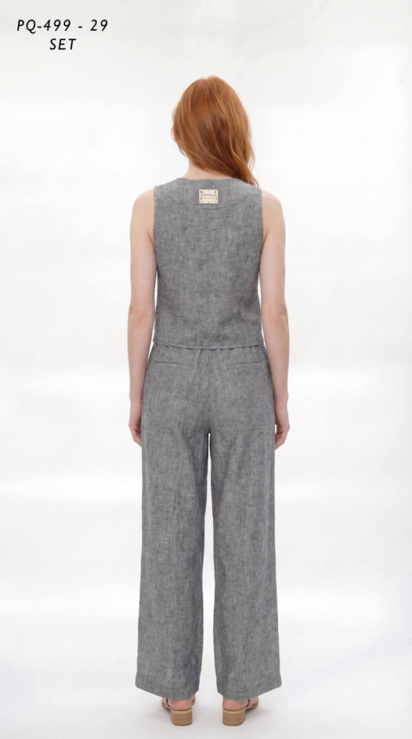 Premium Linen Two-Piece Set - Professional Tank Top & Wide-Leg Pants