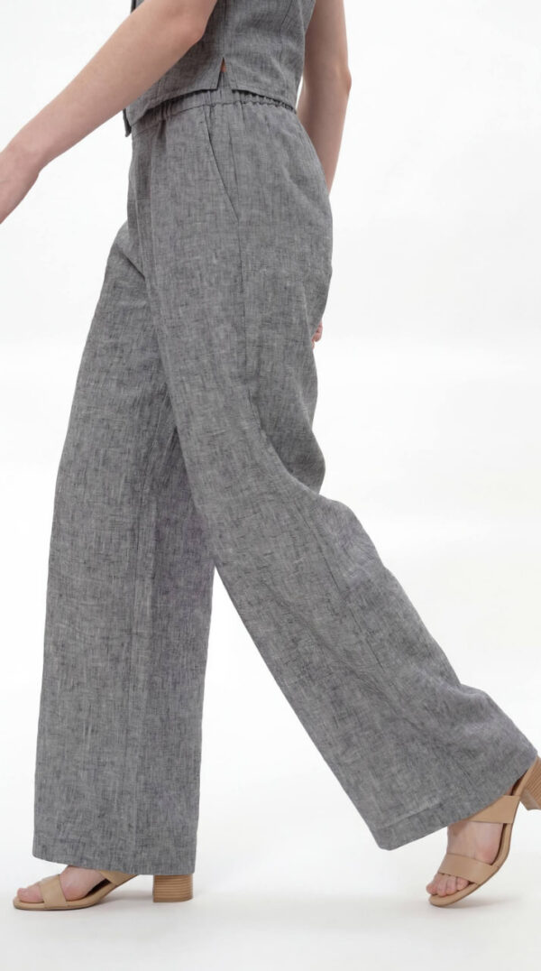 Premium Linen Two-Piece Set - Professional Tank Top & Wide-Leg Pants