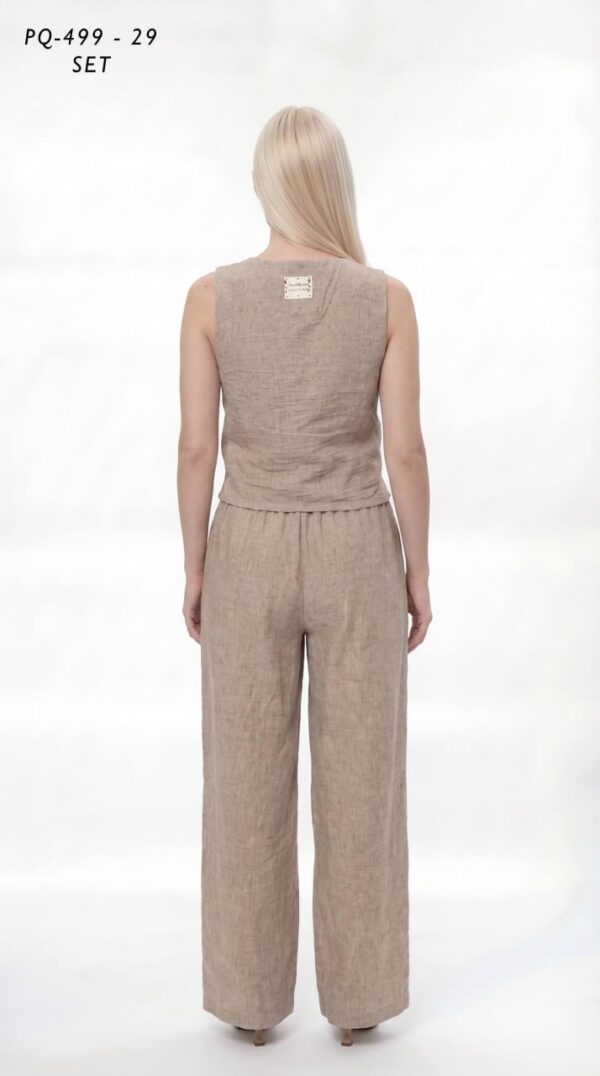 Premium Linen Two-Piece Set - Professional Tank Top & Wide-Leg Pants
