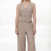 Premium Linen Two-Piece Set - Professional Tank Top & Wide-Leg Pants