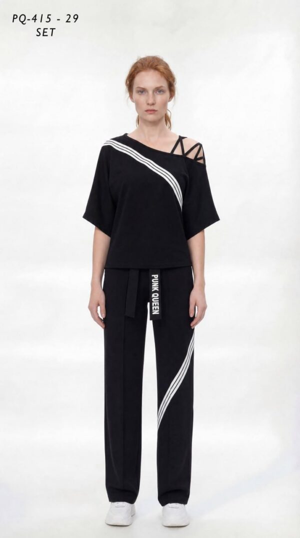 Premium Black Two-Piece Tracksuit Set