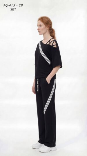 Premium Black Two-Piece Tracksuit Set
