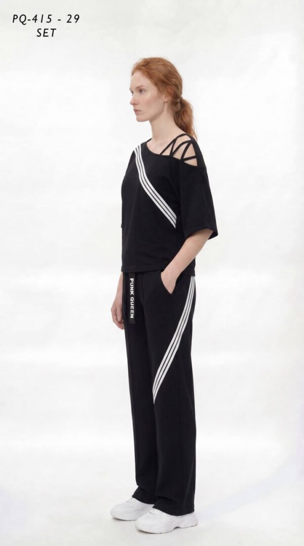 Premium Black Two-Piece Tracksuit Set