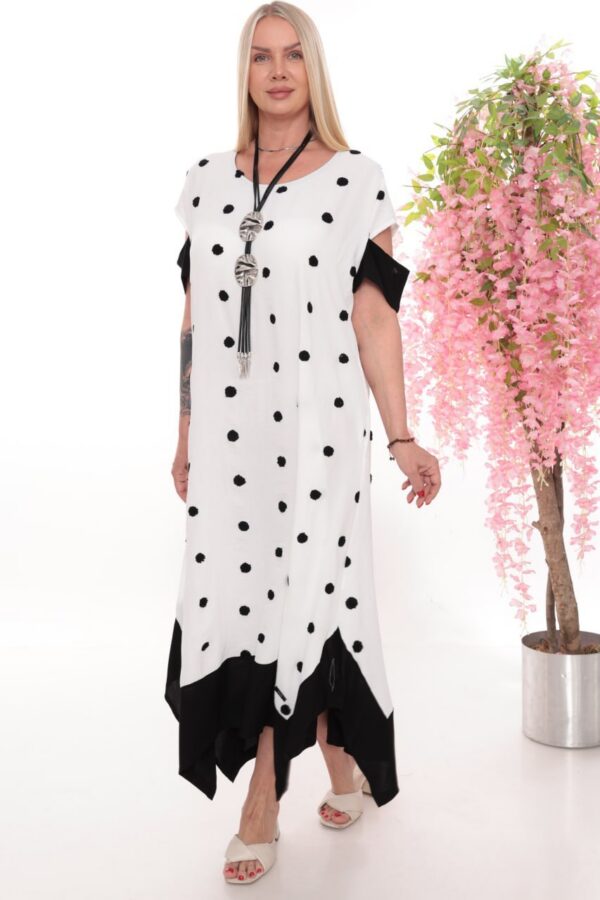 Polka Dot Asymmetrical Tunic Dress - Wholesale Fashion