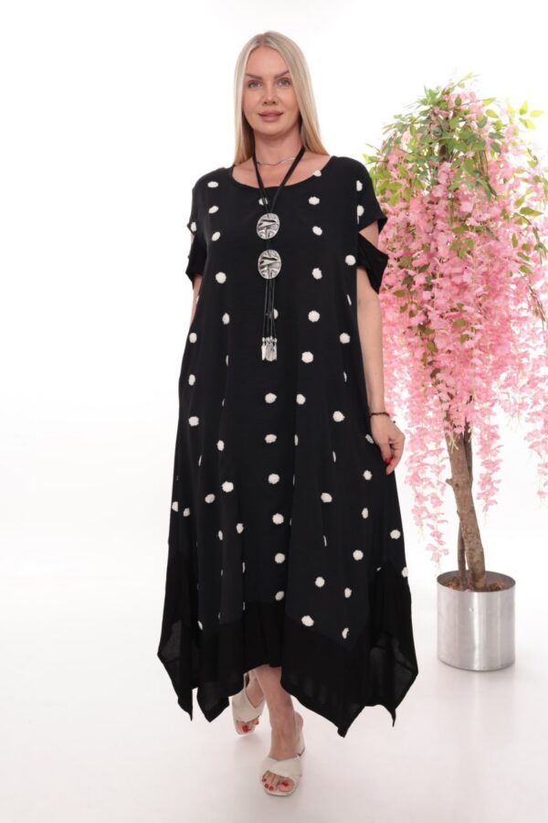 Polka Dot Asymmetrical Tunic Dress - Wholesale Fashion