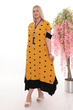 Polka Dot Asymmetrical Tunic Dress - Wholesale Fashion
