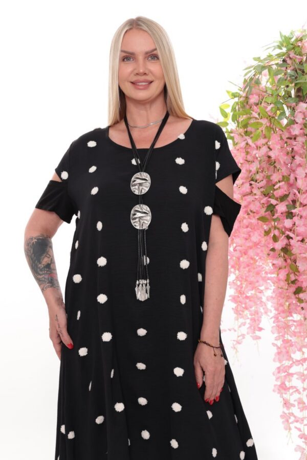 Polka Dot Asymmetrical Tunic Dress - Wholesale Fashion