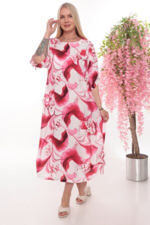 Premium Blue Abstract Print Dress - Wholesale Fashion