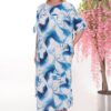Premium Blue Abstract Print Dress - Wholesale Fashion Premium Blue Abstract Print Dress - Wholesale Fashion