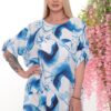 Premium Blue Abstract Print Dress - Wholesale Fashion Premium Blue Abstract Print Dress - Wholesale Fashion