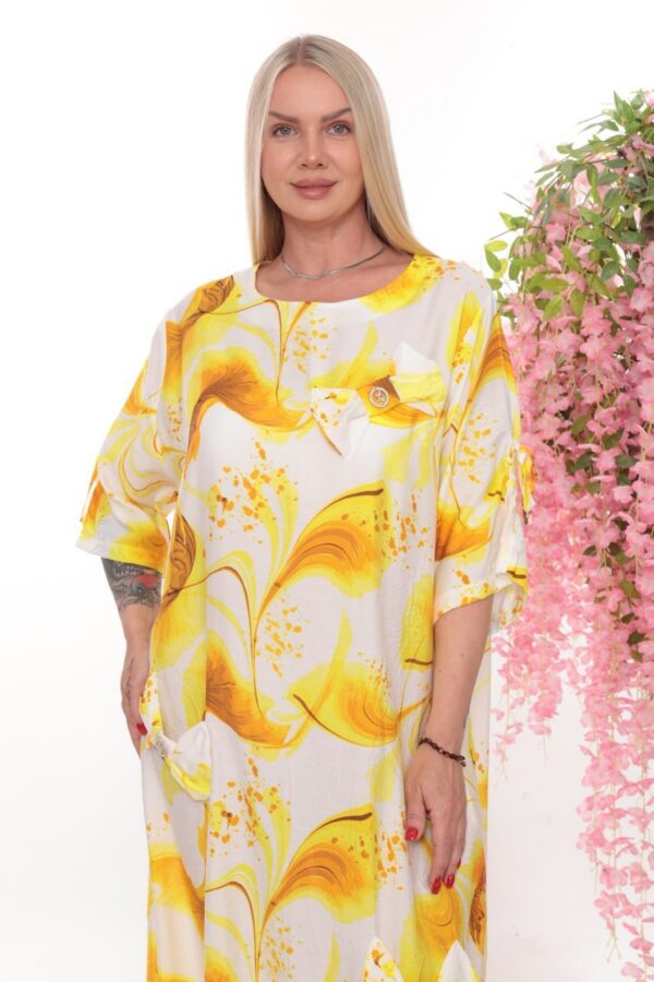 Premium Blue Abstract Print Dress - Wholesale Fashion Premium Blue Abstract Print Dress - Wholesale Fashion