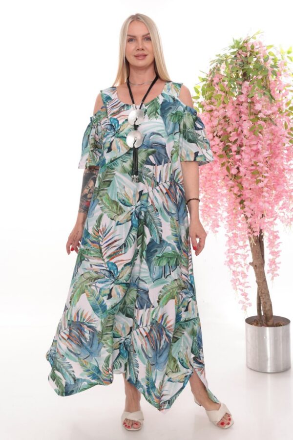 Floral Cold-Shoulder Maxi Dress - Wholesale Floral Cold-Shoulder Maxi Dress - Wholesale