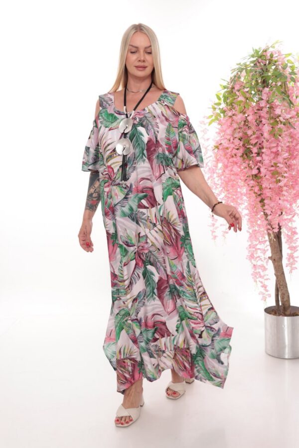 Floral Cold-Shoulder Maxi Dress - Wholesale Floral Cold-Shoulder Maxi Dress - Wholesale